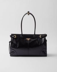 Prada - Large Leather Bonnie Top-Handle Bag - Lyst