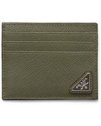 Prada - Saffiano Leather Credit Card Holder - Lyst