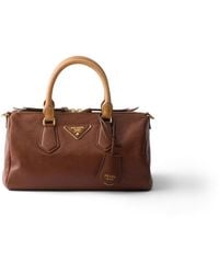 Prada - Evasion Small Leather Top-Handle Bag - Lyst