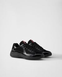 Prada - Patent Leather And Technical Fabric America'S Cup Sneakers - Lyst