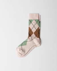 Prada - Argyle Cotton Socks - Lyst