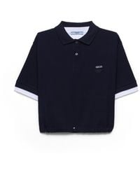 Prada - Piqué And Jersey Polo Shirt - Lyst