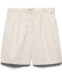 Prada - Old Gabardine Bermudas, Natural - Lyst