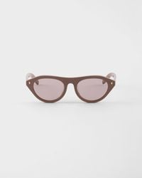 Prada - Sunglasses With The Iconic Metal Plaque - Lyst