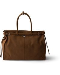 Prada - Bonnie Nubuck Leather Tote Bag - Lyst
