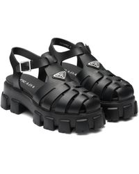 Prada - Sandalias con logo triangular - Lyst