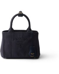 Prada - Jardinière Cotton Canvas Mini-Bag, Baltic - Lyst