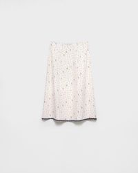 Prada - Floral Print Pongé Skirt - Lyst