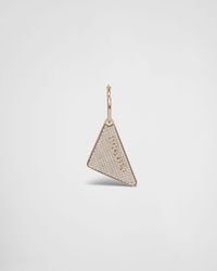 Prada - Crystal Logo Jewels Right Earring - Lyst