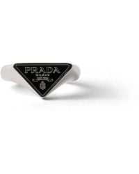Prada - Enameled Metal Ring, Steel - Lyst