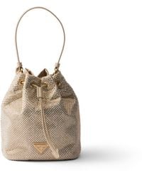 Prada - Mini Crystal-Studded Satin Bag - Lyst