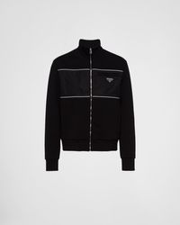 Prada - Sweatshirt With Re-Nylon Details - Lyst