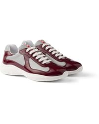 Prada - Patent Leather And Technical Fabric America's Cup Sneakers, Size 5,5 - Lyst