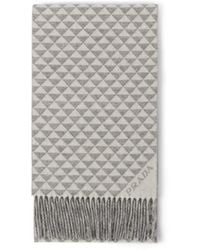 Prada - Symbole Double Wool And Cashmere Scarf - Lyst