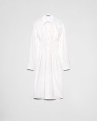 Prada - Robe En Toile De Coton - Lyst
