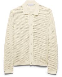 Prada - Linen And Cotton Cardigan - Lyst