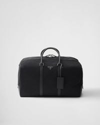 Prada - Re-Nylon And Saffiano Leather Duffel Bag - Lyst