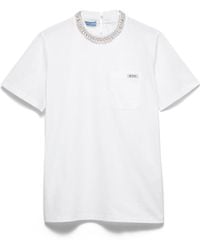 Prada - Camiseta De Punto Con Bordado Mujer, Talla - Lyst