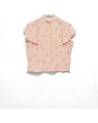 Prada - Top De Pongé Con Estampado Floral - Lyst