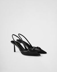 Prada - Mesh Fabric Slingback Pumps - Lyst