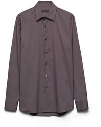 Prada - Classic-Collar Cotton Shirt - Lyst