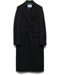 Prada - Abrigo De Cachemir De Botonadura Doble, Mujer, Talla - Lyst