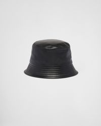 Prada - Nappa Leather Bucket Hat - Lyst