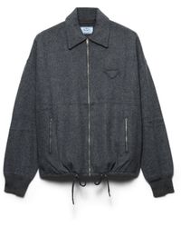 Prada - Wool And Cashmere Blouson Jacket - Lyst