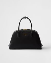 Prada - Large Re-Nylon And Leather Top-Handle Bag - Lyst