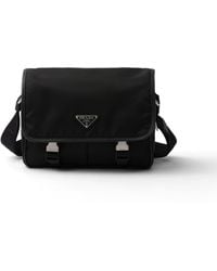 Prada - Re-Nylon And Saffiano Shoulder Bag - Lyst