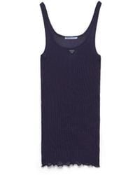 Prada - Ribbed Knit Silk Tank Top - Lyst