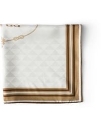Prada - Pañuelo En Jacquard De Sarga De Seda Con Estampado 55 Mujer - Lyst