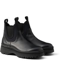 Prada - Bottines Chelsea En Tissu Stretch Et Cuir, Homme, Taille - Lyst