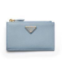 Prada - Printed Saffiano Leather Card Holder - Lyst