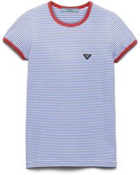 Prada - Striped Stamp T-Shirt - Lyst