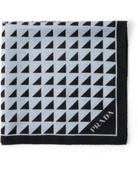 Prada - Pañuelo De Sarga De Seda Estampada 55 X 55 - Lyst