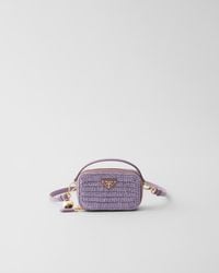 Prada - Crochet And Leather Mini-Pouch - Lyst