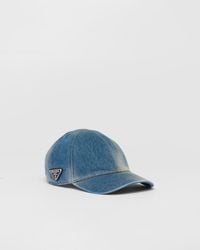 Prada - Denim Baseball Cap - Lyst