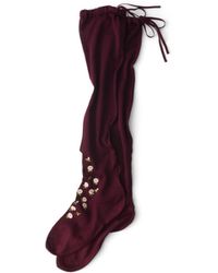 Prada - Embroidered Over-The-Knee Cotton Socks - Lyst