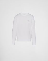 Prada - Long-Sleeved Cotton T-Shirt - Lyst