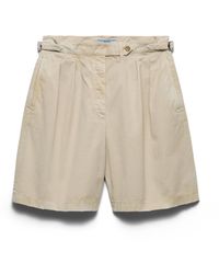 Prada - Garment-Dyed Old Gabardine Shorts - Lyst