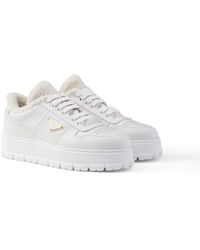 Prada - Sneakers À Lacets En Cuir, Homme, Taille - Lyst