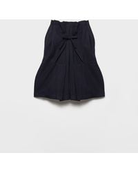 Prada - Chevron Wool Midi Skirt - Lyst