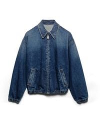 Prada - Washed Denim Blouson Jacket - Lyst