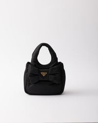Prada - Mini Padded Re-Nylon Bag With Bow - Lyst