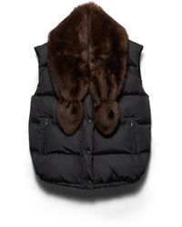 Prada - Re-Nylon And Shearling Down Vest - Lyst