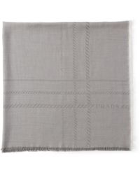 Prada - Wool And Silk Square Maxi Scarf - Lyst