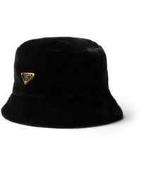 Prada - Cappello Bucket Con Logo A Triangolo - Lyst