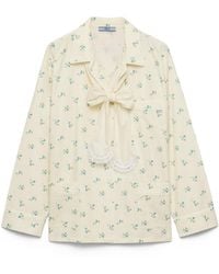 Prada - Bouquet Print Old Canvas Shirt - Lyst