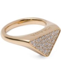 Prada - Eternal Gold Signet Ring In Yellow Gold With Diamonds - Lyst